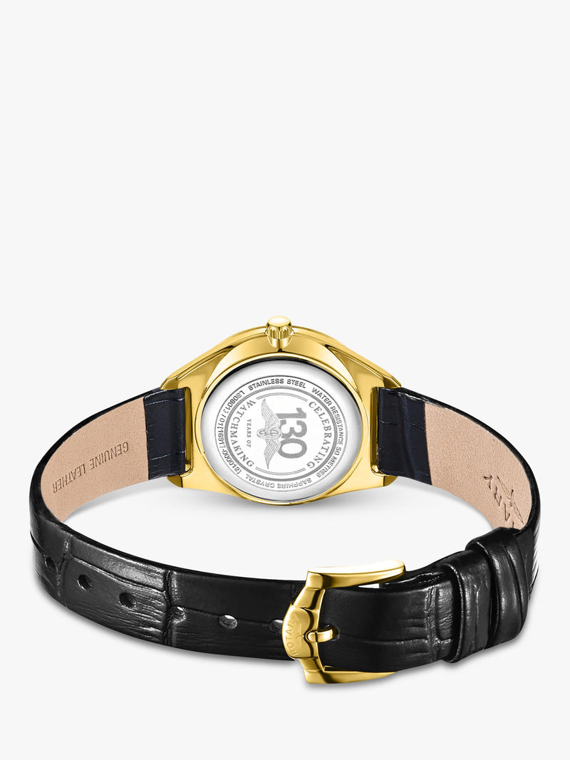Rotary women's ultra slim leather strap watch 27mm, imported from the UK