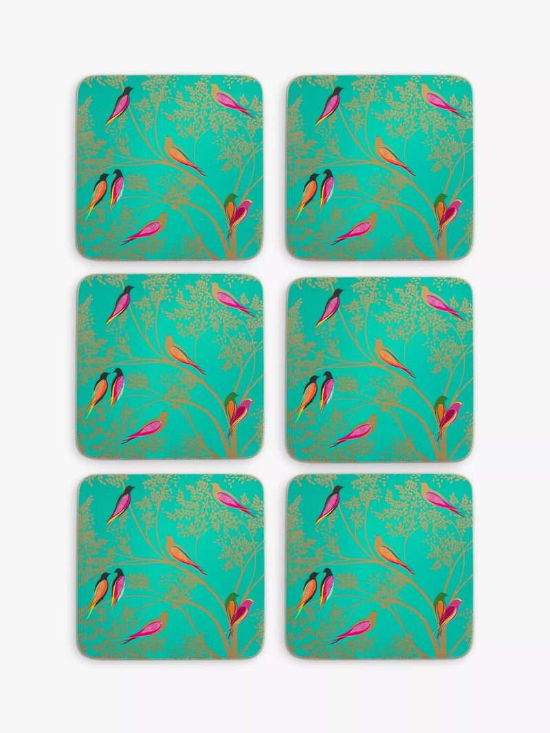 Sara Miller bird coasters set of 6, imported from the UK