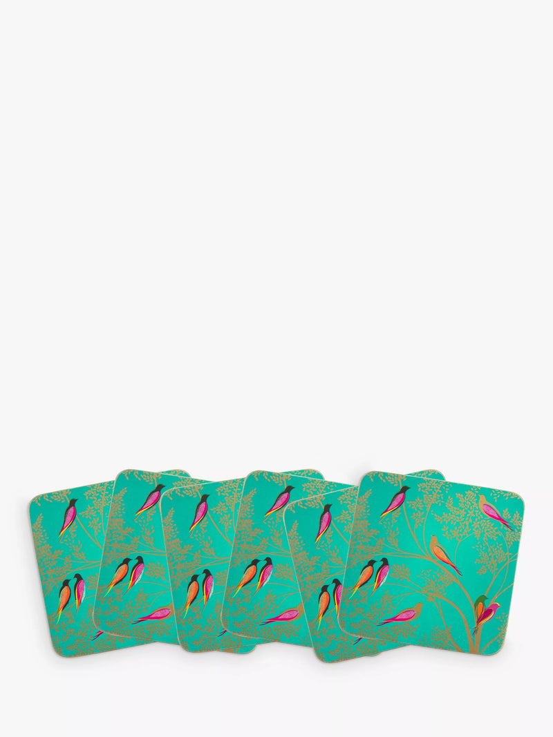 Sara Miller bird coasters set of 6, imported from the UK