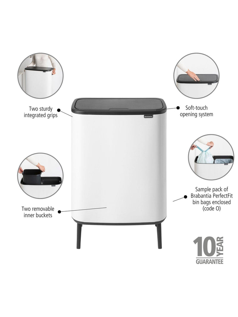 Brabantia Bo Recycling Bin 2x30L - British product