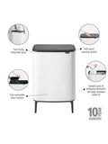 Brabantia Bo Recycling Bin 2x30L - British product