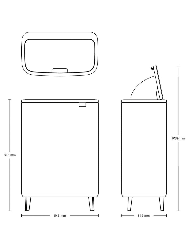 Brabantia Bo Recycling Bin 2x30L - British product