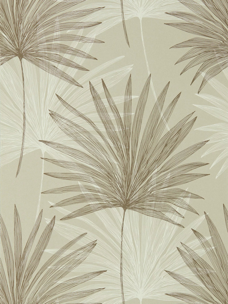 Hand-Drawn Sketchy Palms Wallpaper, Rotary Printed Design