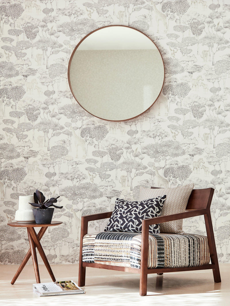 Harlequin Shamwari wallpaper with wildlife toile design, UK version
