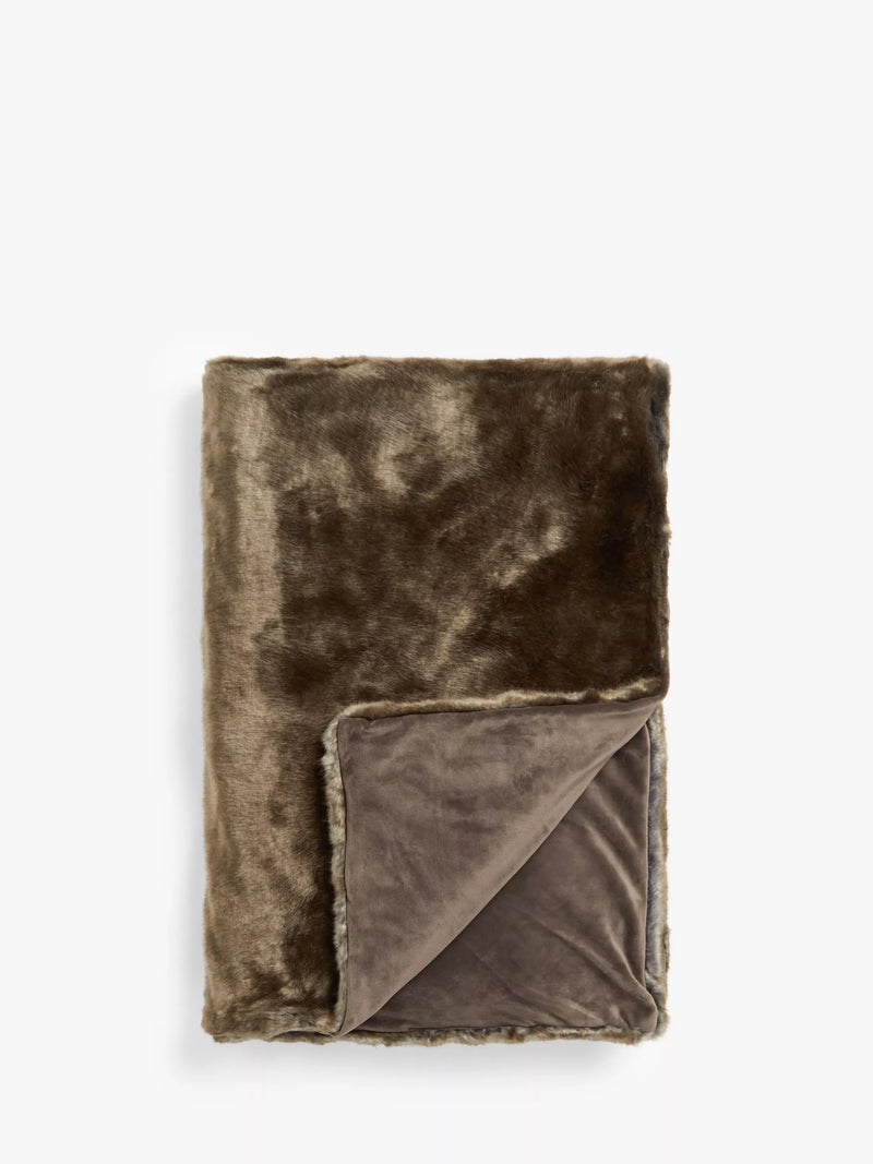John Lewis brown faux fur throw, UK version