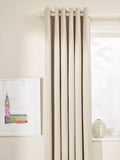 John Lewis Boucle Pair Blackout/Thermal Lined Eyelet Curtains, Natural White, W228 x Drop 182cm