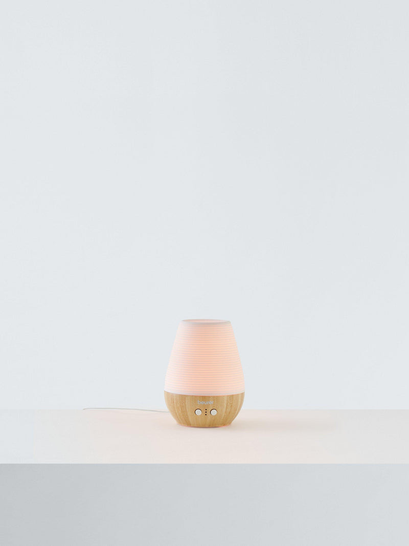 Beurer aroma electric diffuser LED table lamp in white and wood - British product