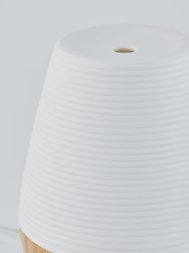 Beurer aroma electric diffuser LED table lamp in white and wood - British product