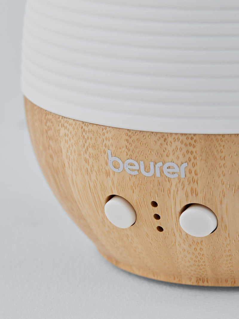 Beurer aroma electric diffuser LED table lamp in white and wood - British product