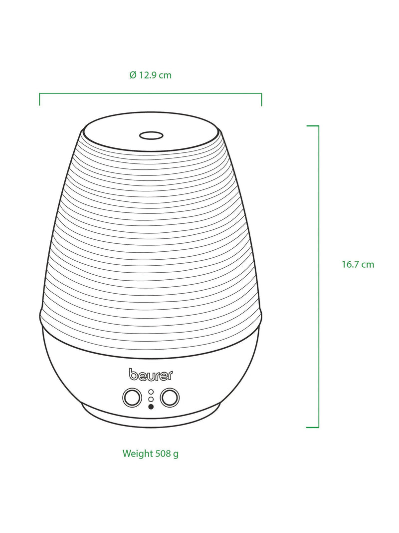 Beurer aroma electric diffuser LED table lamp in white and wood - British product