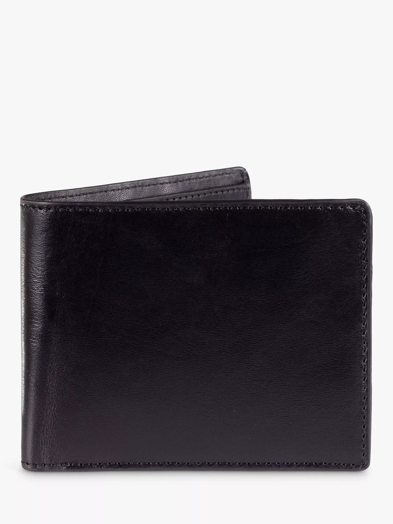 John Lewis Vegetable Tanned Leather Bifold Wallet - Black