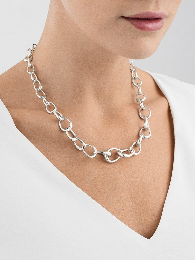 Georg Jensen Offspring Oval Link Necklace Silver 45cm (British brand)