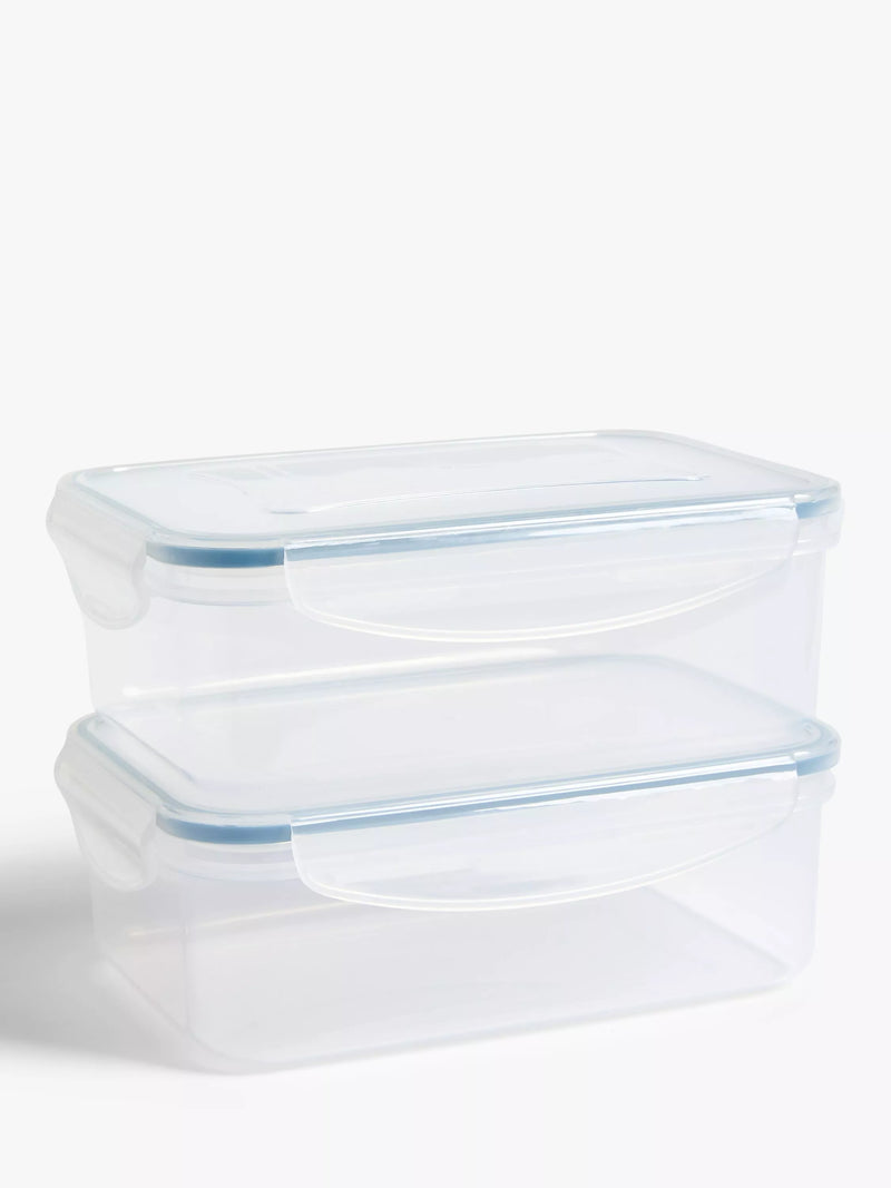 John Lewis plastic storage containers 1L clear, UK version