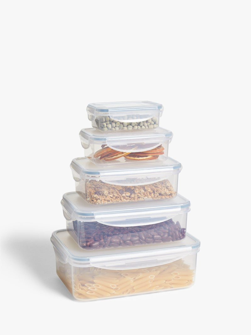 John Lewis nesting plastic storage containers set of 5 clear (British brand)