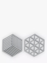 John Lewis John Lewis Hexagonal Silicone Trivets, Set of 2, Grey- Buy online at McGrocer