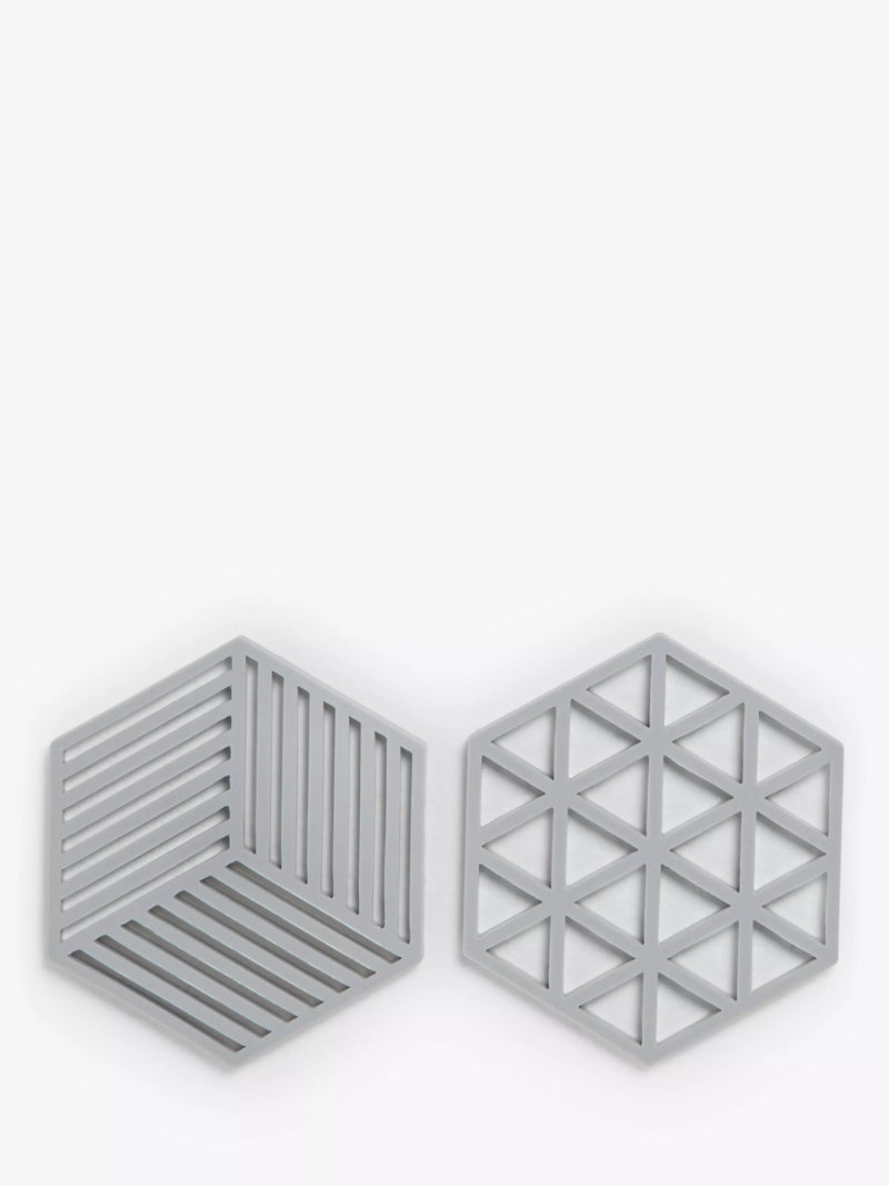 John Lewis silicone trivets set grey 16cm, imported from the UK
