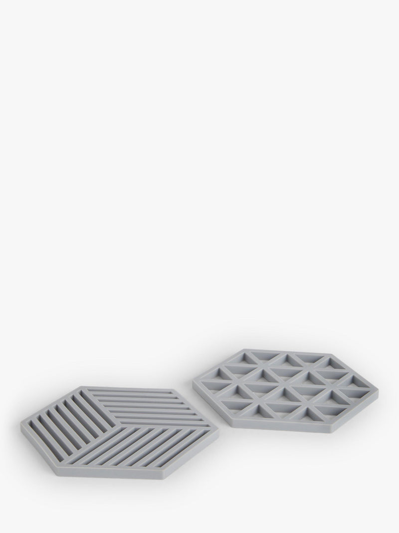 John Lewis silicone trivets set grey 16cm, imported from the UK