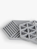 John Lewis silicone trivets set grey 16cm, imported from the UK