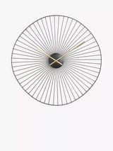 John Lewis John Lewis Organic Shape Metal Analogue Wall Clock 60cm Black- Buy online at McGrocer