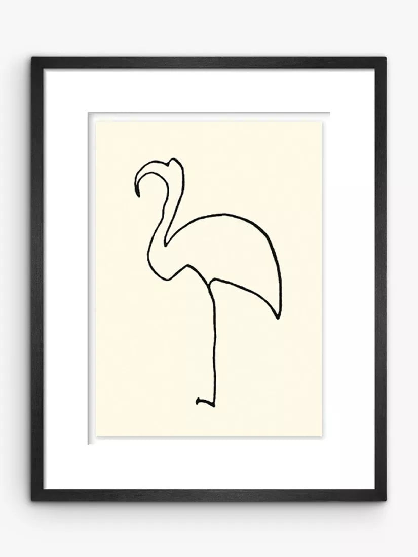 John Lewis Pablo Picasso Le Flamand Rose 'Flamingo' Framed Print & Mount, 47 x 37cm, White - McGrocer