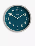 Jones Clocks analogue wall clock peacock blue 25cm - British product