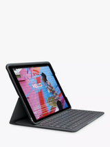 John Lewis Logitech Slim Folio Bluetooth Keyboard Case for iPad 7th Gen, Graphite- Buy online at McGrocer
