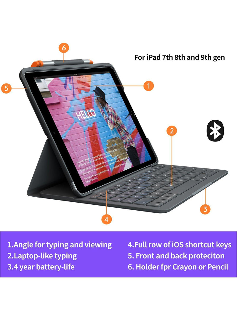Logitech Slim Folio keyboard for iPad 7th Gen, imported from the UK