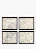 John Lewis vintage map of Europe framed print set 9 piece, imported from the UK