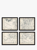 John Lewis vintage map of Europe framed print set 9 piece, imported from the UK