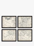 John Lewis vintage map of Europe framed print set 9 piece, imported from the UK
