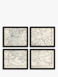John Lewis vintage map of Europe framed print set 9 piece, imported from the UK