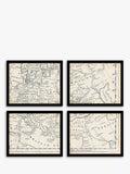 John Lewis vintage map of Europe framed print set 9 piece, imported from the UK