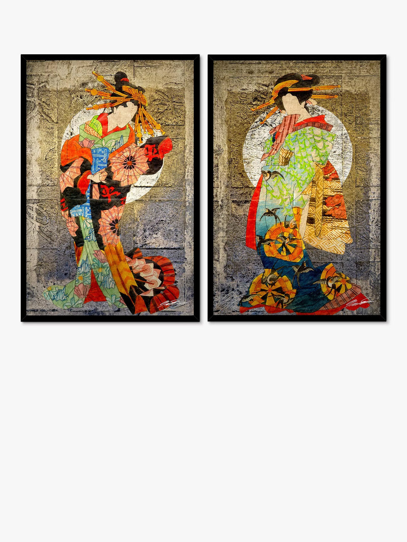 John Lewis framed geisha prints set 62x42cm (British brand)