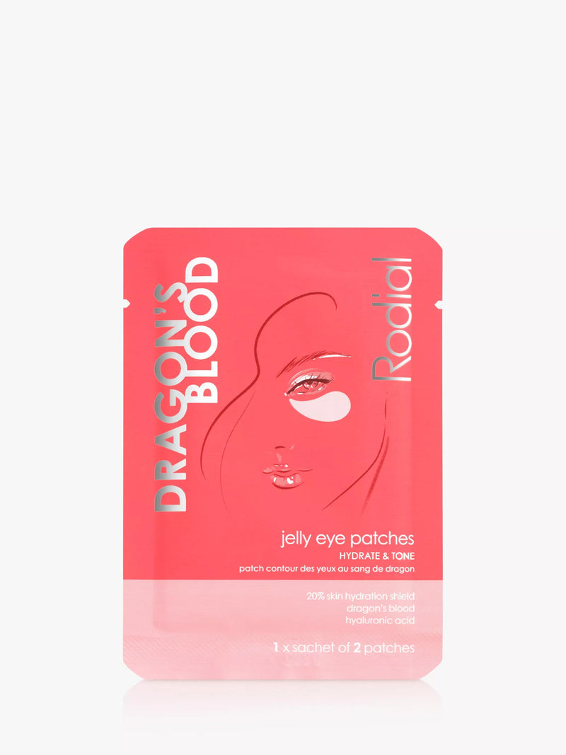 Rodial Dragon's Blood Jelly Eye Patches sachet, imported from the UK