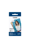 Canon Zink sticky-backed photo paper, 50 sheets, 2 x 3 inches - British product