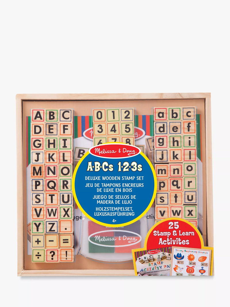 Melissa & Doug ABC stamp set 71-piece wooden tray - British product
