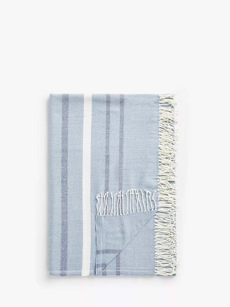 John Lewis striped coastal throw blue, 200x150cm, imported from the UK