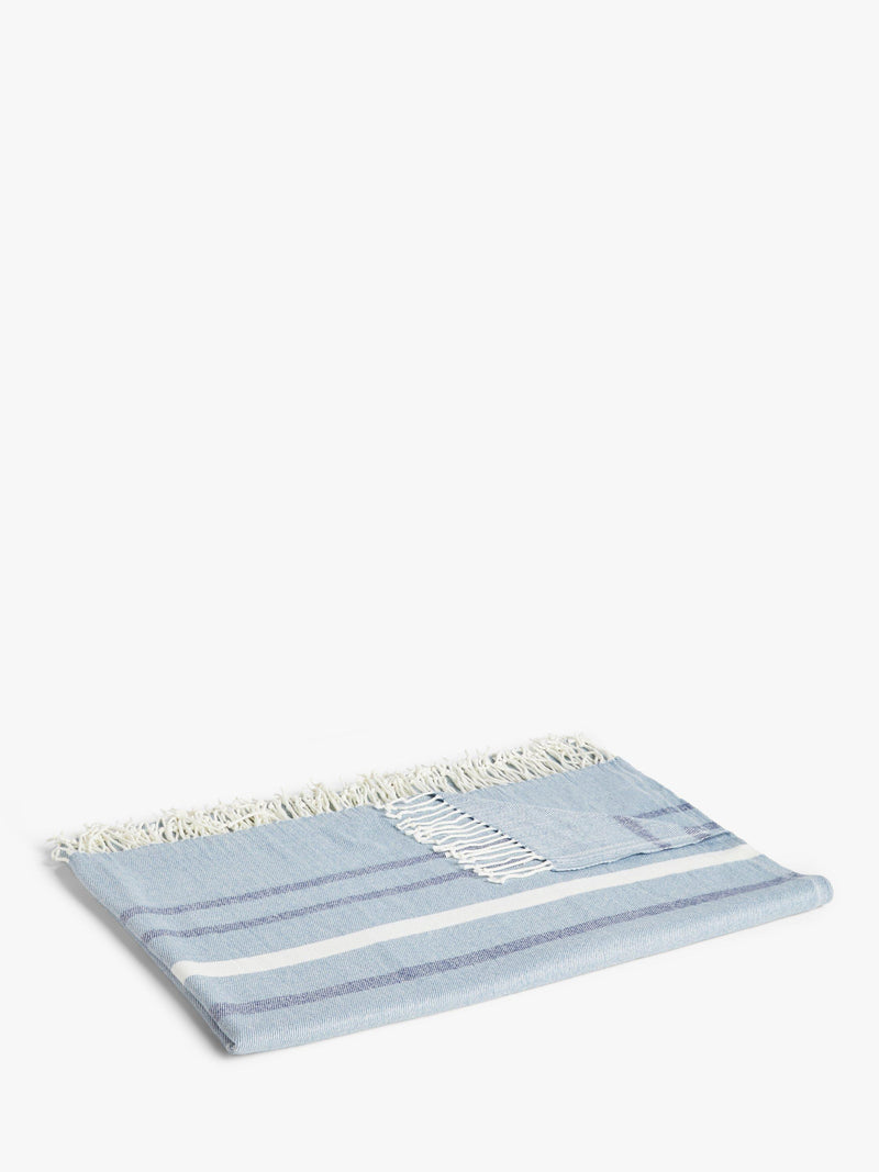 John Lewis striped coastal throw blue, 200x150cm, imported from the UK