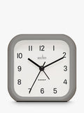 Square Analogue Alarm Clock with Non-Ticking Sweep and Touch-Sensor Backlight, 10cm