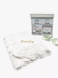 Babyblooms white knitted christening blanket 100x75cm, imported from the UK