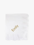 Babyblooms white knitted christening blanket 100x75cm, imported from the UK