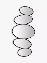 John Lewis Gallery Direct Pebble Stack Abstract Wall Mirror, Black, 118 x 54cm- Buy online at McGrocer