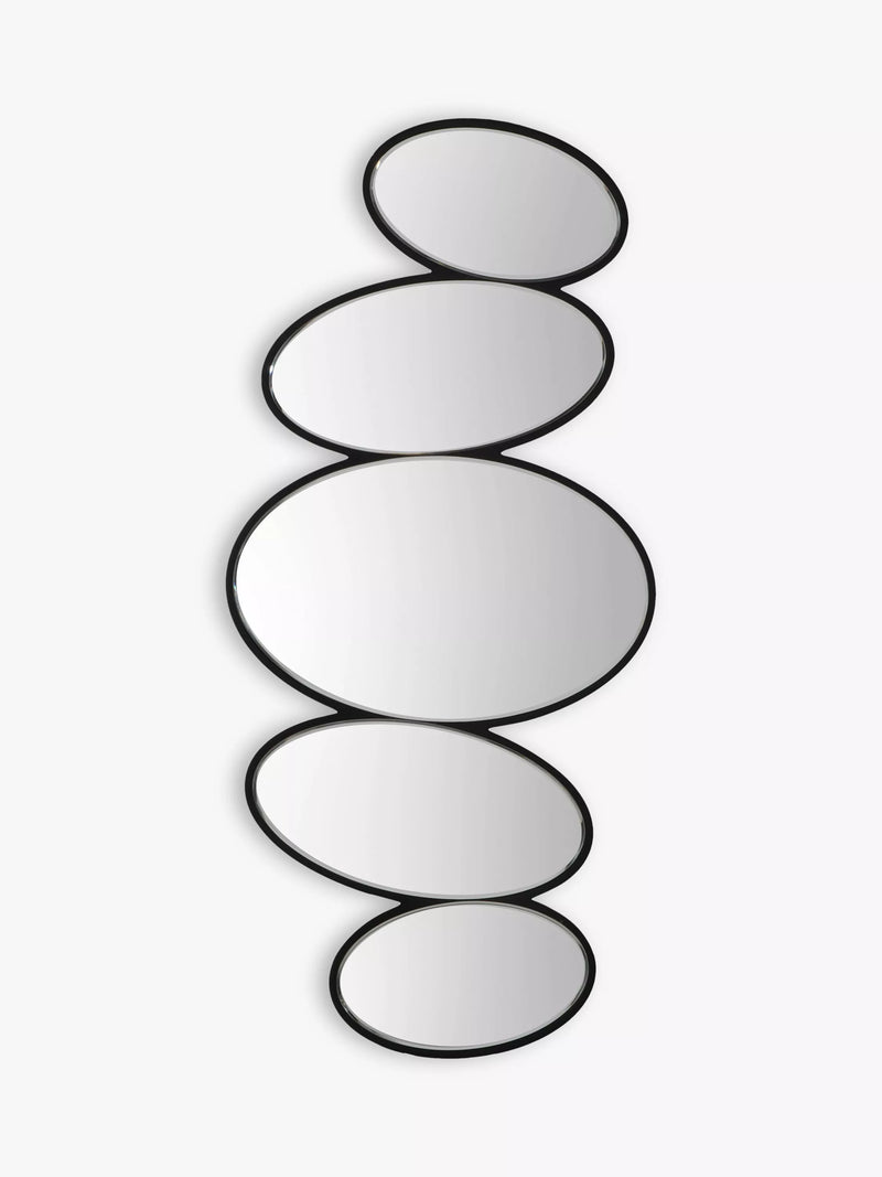 Gallery Direct Pebble Stack abstract wall mirror 118x54cm black (British brand)