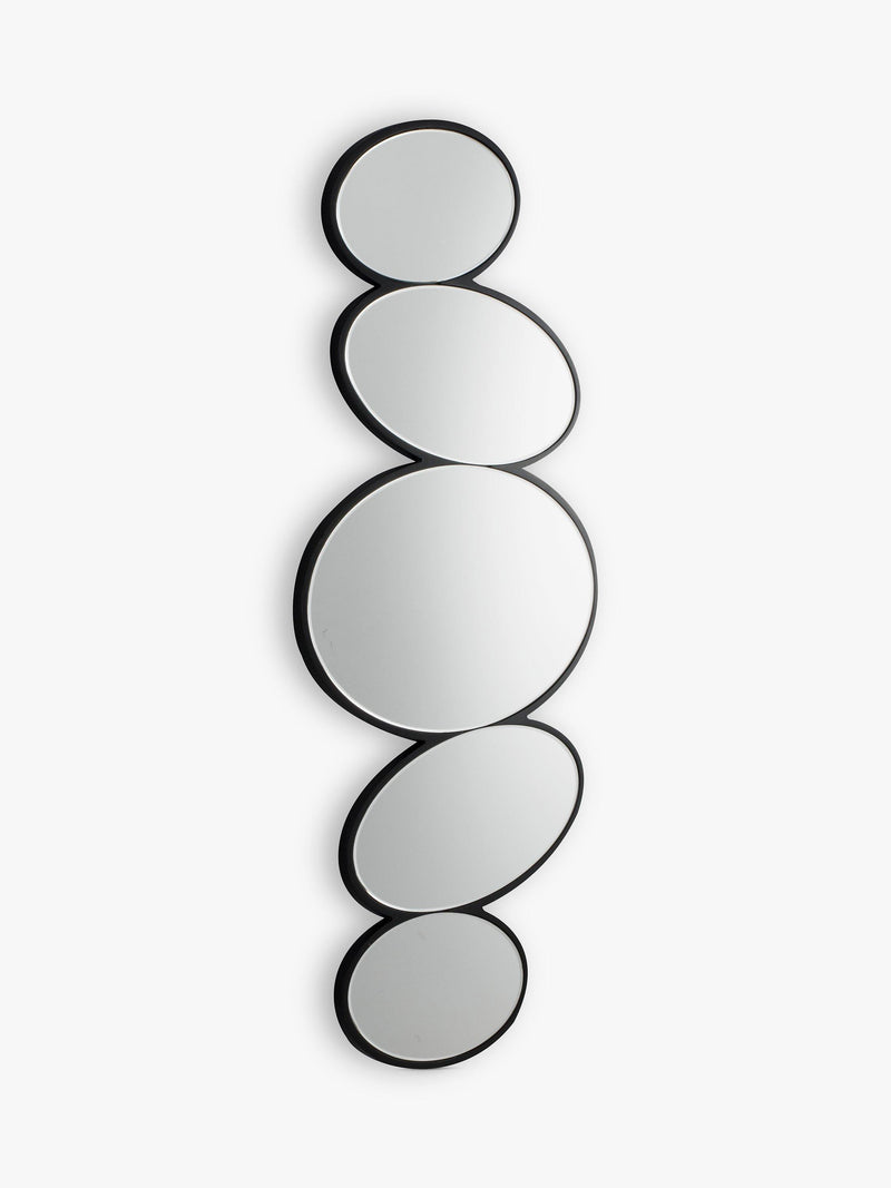 Gallery Direct Pebble Stack abstract wall mirror 118x54cm black (British brand)