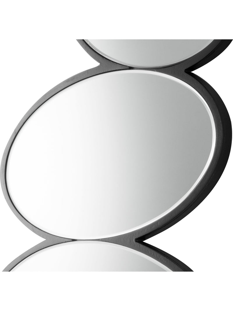 Gallery Direct Pebble Stack abstract wall mirror 118x54cm black (British brand)