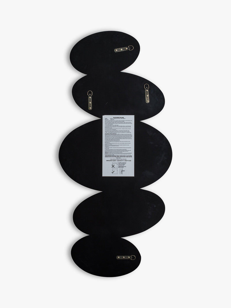 Gallery Direct Pebble Stack abstract wall mirror 118x54cm black (British brand)