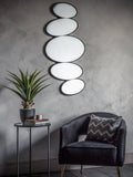 Gallery Direct Pebble Stack abstract wall mirror 118x54cm black (British brand)