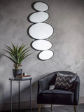 Gallery Direct Pebble Stack abstract wall mirror 118x54cm black (British brand)