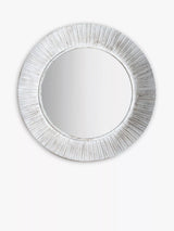 John Lewis Gallery Direct Round Distressed Metal Wall Mirror, 81cm, White- Buy online at McGrocer