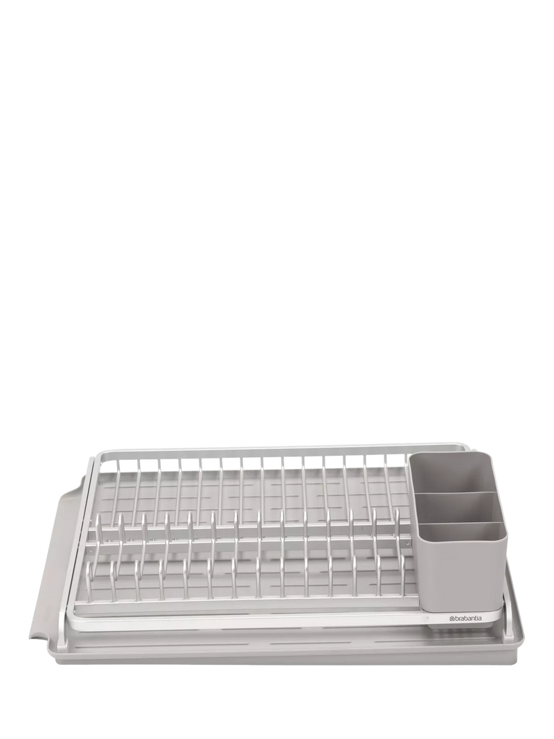 Brabantia dish rack with removable cutlery holder and drip tray - British product